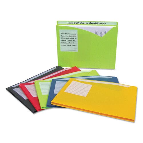 C-Line Write-on Poly File Jackets Straight Tab Letter Size Assorted Colors 10/pack - School Supplies - C-Line®
