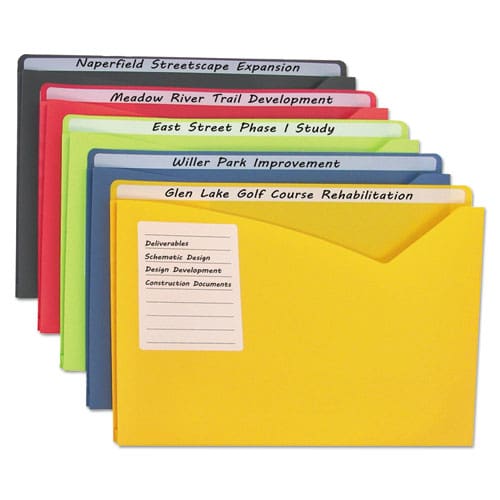 C-Line Write-on Poly File Jackets Straight Tab Letter Size Assorted Colors 25/box - School Supplies - C-Line®
