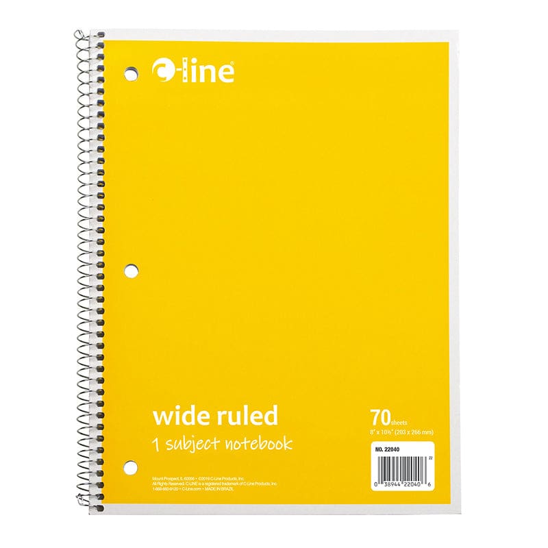 C Line Ylw 1 Sub Wide Ruled Notebk 70 Page (Pack of 12) - Note Books & Pads - C-Line Products Inc