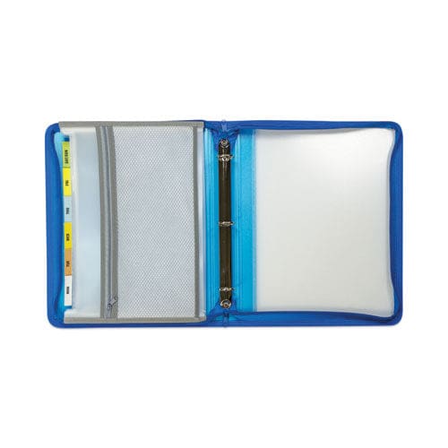 C-Line Zippered Binder With Expanding File 2 Expansion 7 Sections Zipper Closure 1/6-cut Tabs Letter Size Bright Blue - School Supplies -