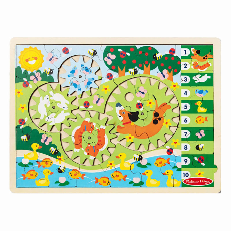 Animal Chase Ispy Wooden Gear Puzzl