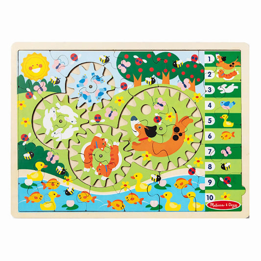 Animal Chase Ispy Wooden Gear Puzzl