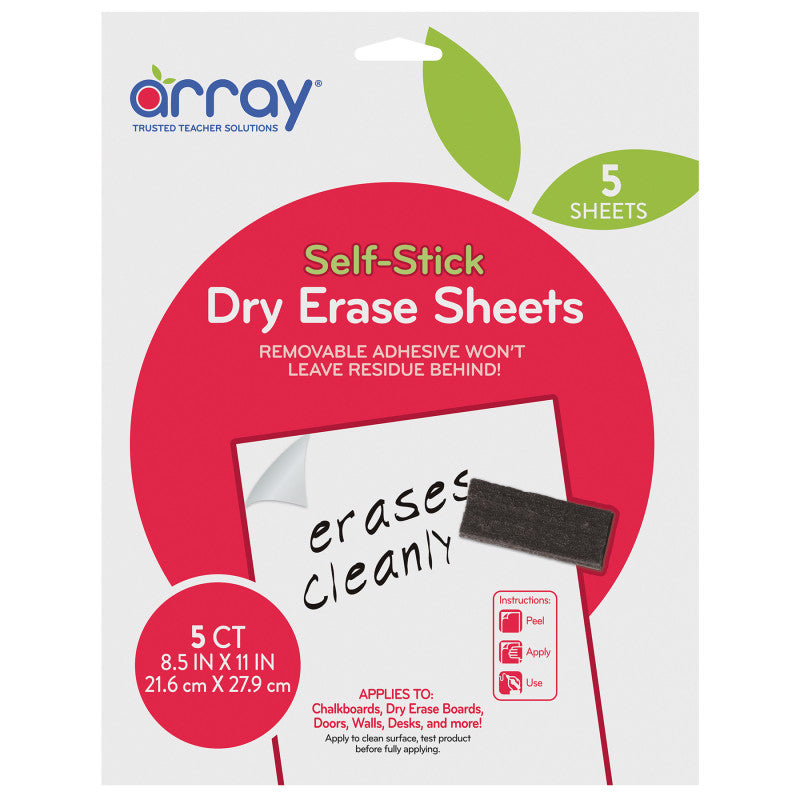 Plain Dry Erase Sheets Letter 5Ct (Pack of 3)