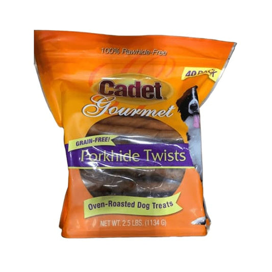 Cadet Dog Treats Pork Hide Twists, 40 Count - ShelHealth.Com