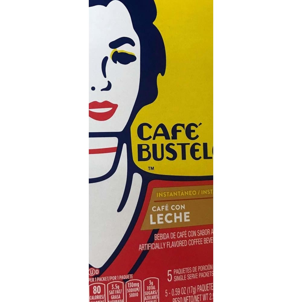 Cafe Bustelo Instant Cafe con Leche Flavored Coffee Beverage Mix, 5 ct - ShelHealth.Com