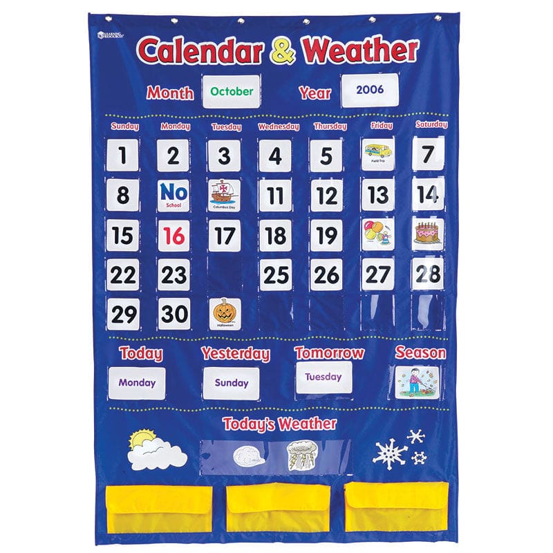 Calendar And Weather Pocket Chart - Pocket Charts - Learning Resources
