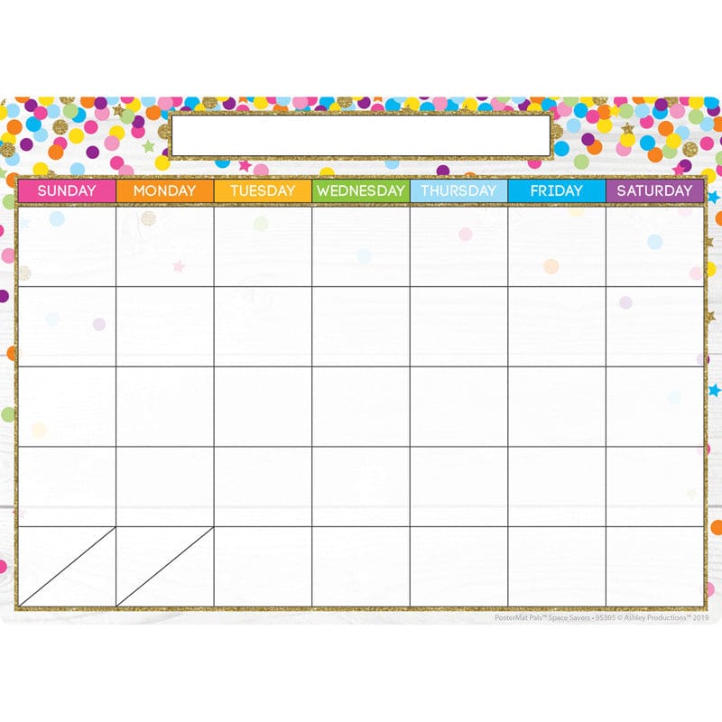 Calendar Confetti Style Postermat Pals Smart Poly Single Sided (Pack of 12) - Calendars - Ashley Productions