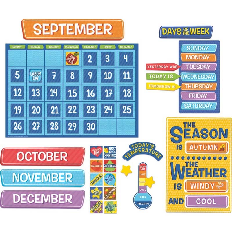 Calendar Set Bulletin Board Set A Teachable Town (Pack of 2) - Calendars - Eureka
