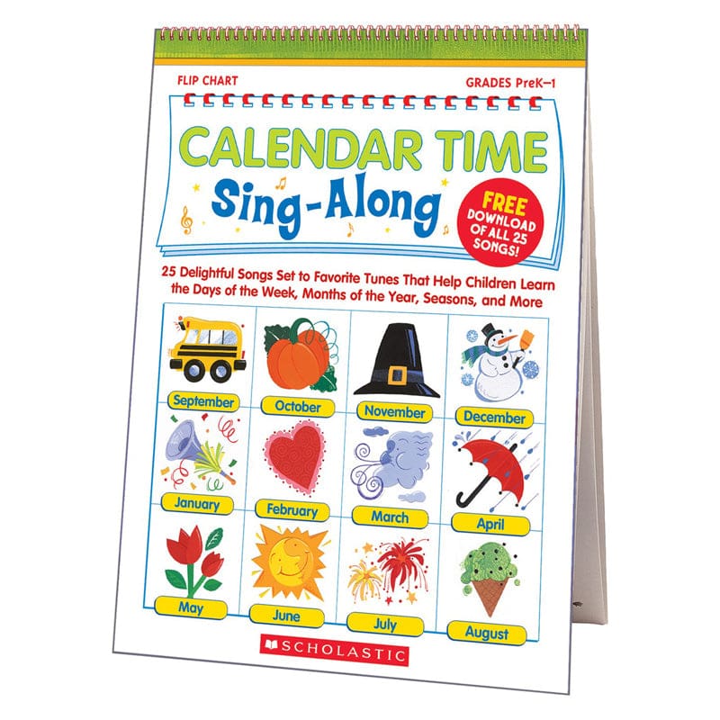 Calendar Time Sing Along Flip Chart - Calendars - Scholastic Teaching Resources