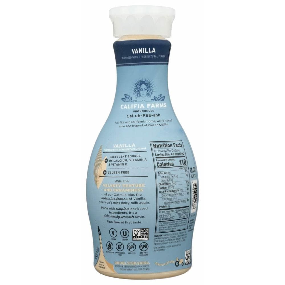 CALIFIA Grocery > Refrigerated CALIFIA: Vanilla Oat Milk, 48 fo