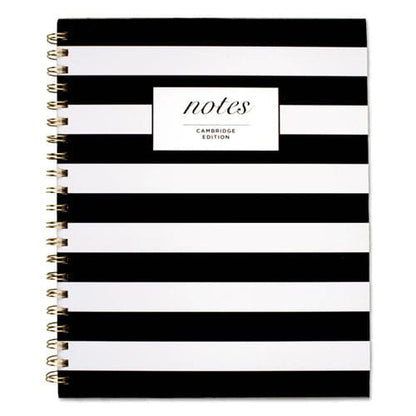 Cambridge Black And White Striped Hardcover Notebook 1 Subject Wide/legal Rule Black/white Stripes Cover 11 X 8.88 80 Sheets - Office -
