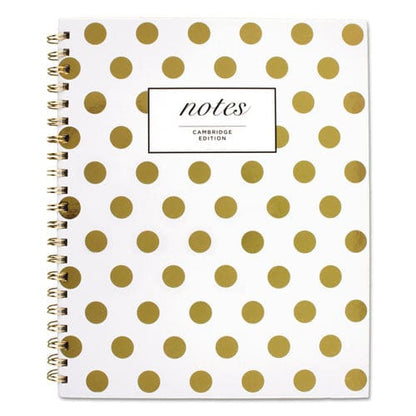 Cambridge Gold Dots Hardcover Notebook 1 Subject Wide/legal Rule White/gold Cover 11 X 8.88 80 Sheets - Office - Cambridge®