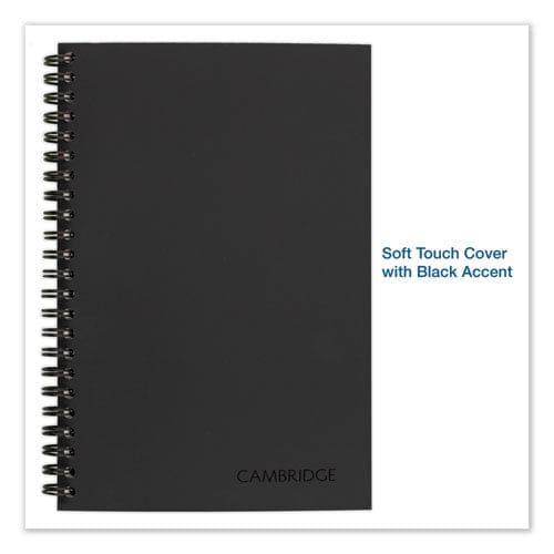 Cambridge Wirebound Business Notebook 1 Subject Wide/legal Rule Black Cover 8 X 5 80 Sheets - Office - Cambridge®