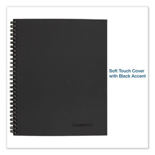 Cambridge Wirebound Business Notebook 1 Subject Wide/legal Rule Black Linen Cover 9.5 X 6.63 80 Sheets - Office - Cambridge®