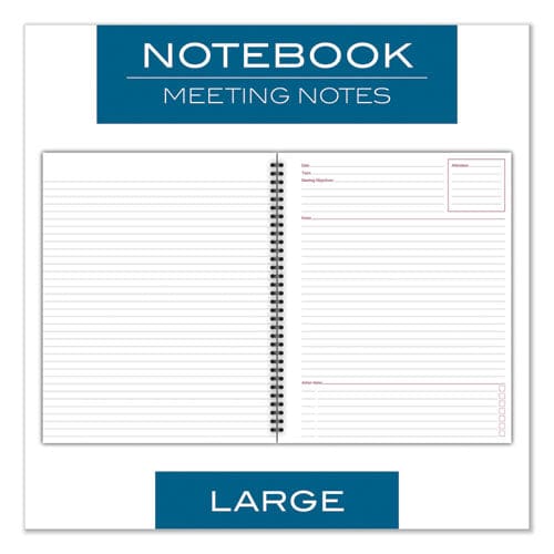 Cambridge Wirebound Guided Meeting Notes Notebook 1 Subject Meeting-minutes/notes Format Dark Gray Cover 11 X 8.25 80 Sheets - Office -