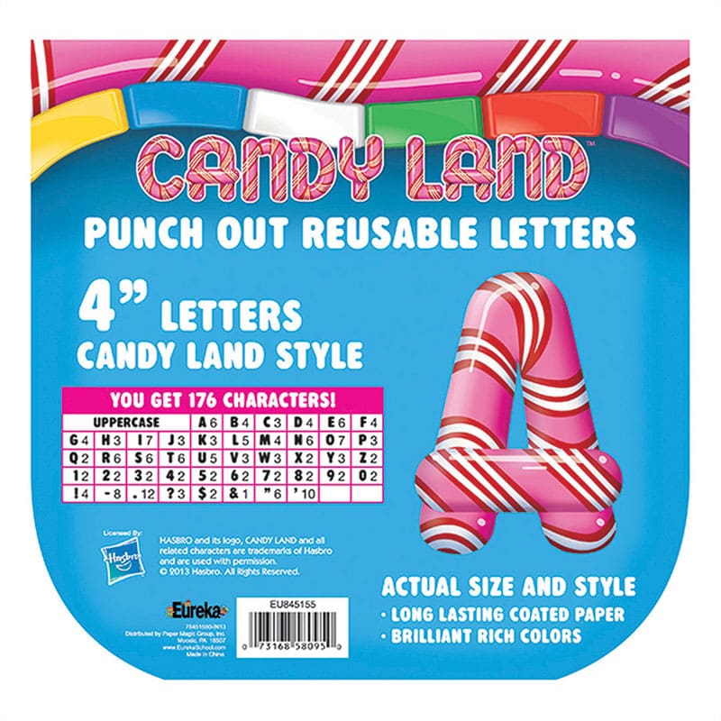 Candy Land Pepper Stripes Deco Letters (Pack of 6) - Letters - Eureka