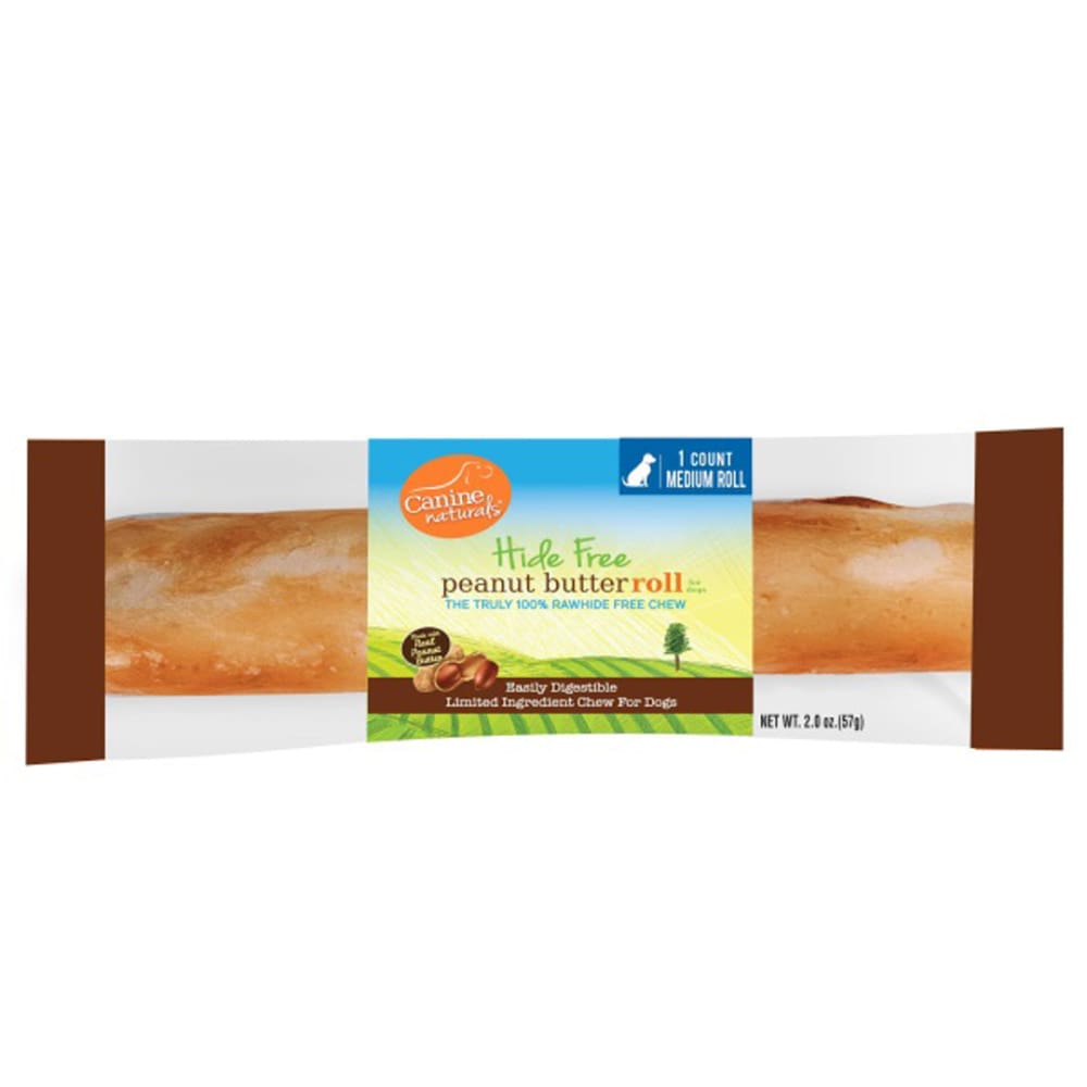 Canine Natural Hide Free 4inch Peanut Butter Med Roll 30Ct Disp Box - Pet Supplies - Canine