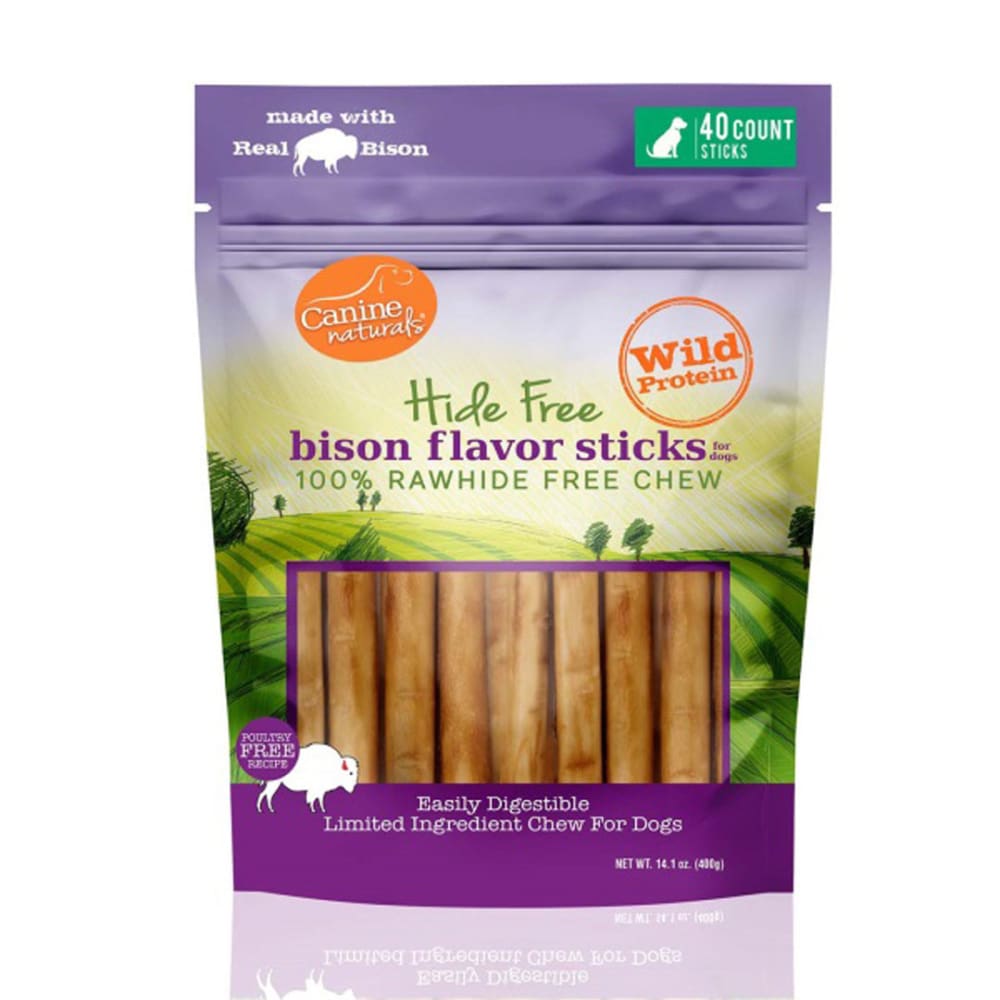 Canine Natural Hide Free 5inch Bison Stick 40Ct - Pet Supplies - Canine