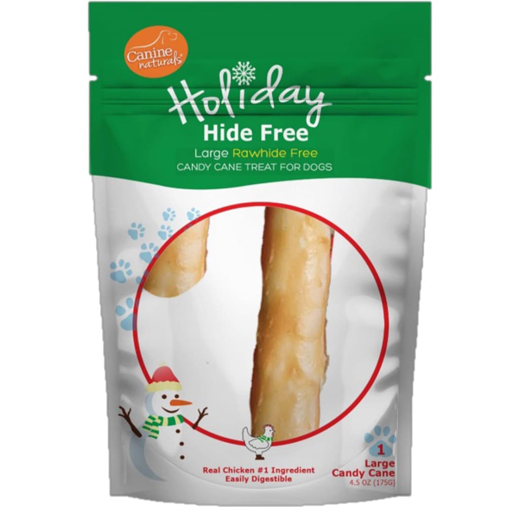 Canine Natural Hide Free 6-7inch Chicken Holiday Candy Cane 1Ct - Pet Supplies - Canine