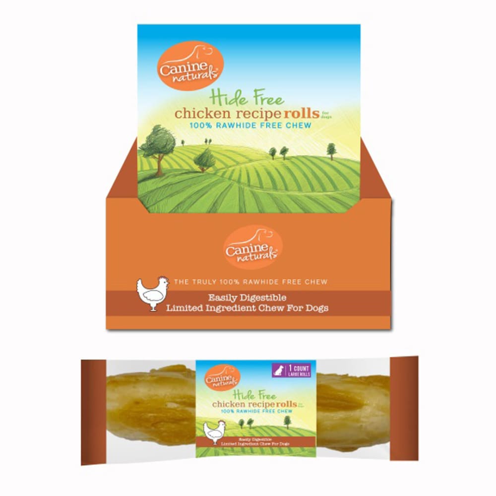 Canine Natural Hide Free 7inch Chicken Large Roll 21Ct Disp Box - Pet Supplies - Canine