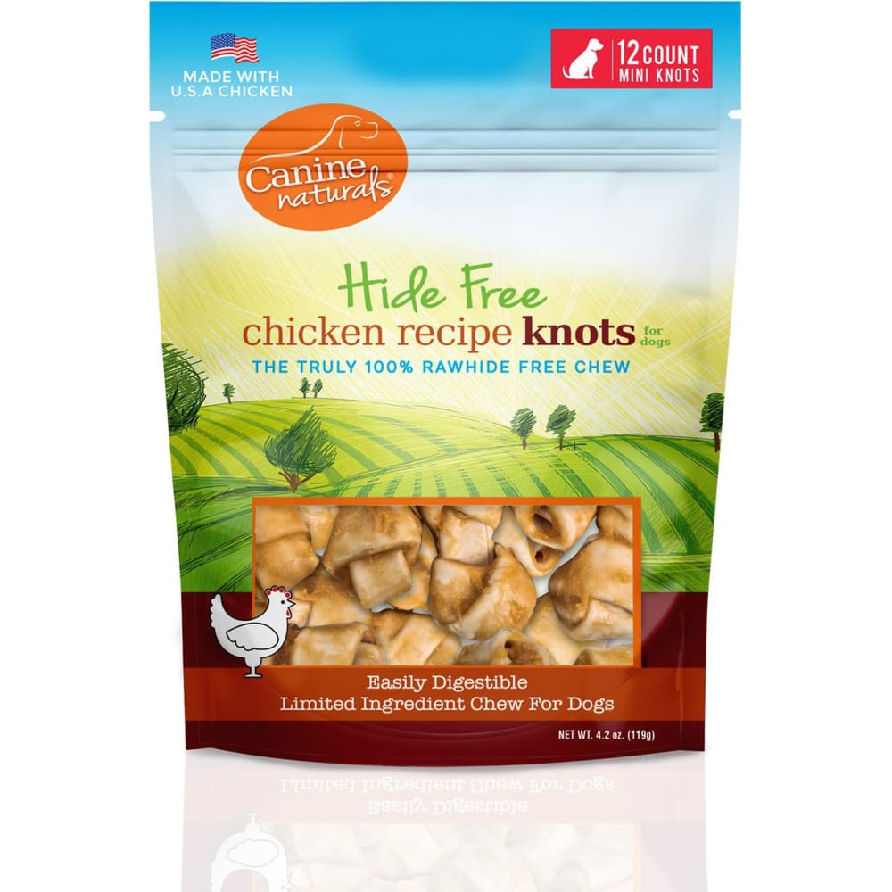 Canine Natural Hide Free Chicken Mini Knot 12Pk - Pet Supplies - Canine