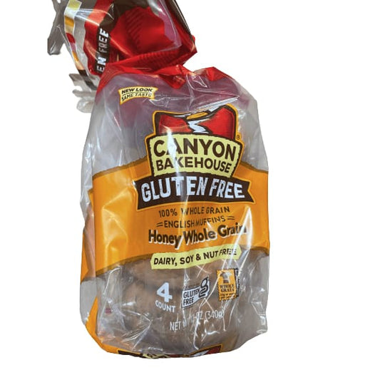 Canyon Bakehouse Canyon Bakehouse Honey Whole Grain English Muffins, Gluten Free English Muffins, Fresh, 4 Count