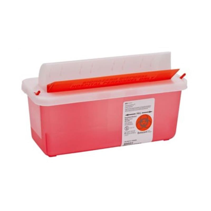 Cardinal Health Sharps Container 5 Qt Transparent Red Case of 20 - Nursing Supplies >> Sharps Collectors - Cardinal Health