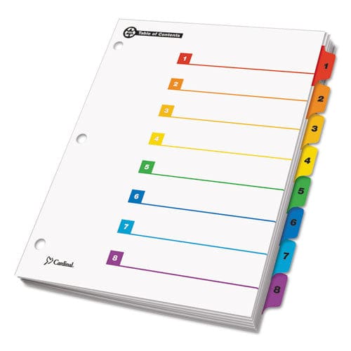 Cardinal Onestep 100% Recycled Printable Table Of Contents Dividers 10-tab 1 To 10 11 X 8.5 White 1 Set - Office - Cardinal®
