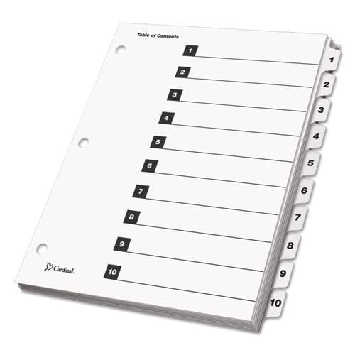Cardinal Onestep Printable Table Of Contents And Dividers 10-tab 1 To 10 11 X 8.5 White White Tabs 1 Set - Office - Cardinal®