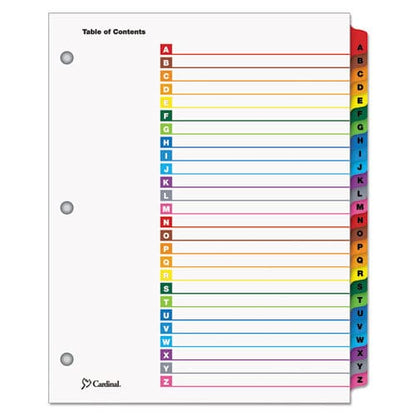 Cardinal Onestep Printable Table Of Contents And Dividers 26-tab A To Z 11 X 8.5 White Assorted Tabs 1 Set - Office - Cardinal®