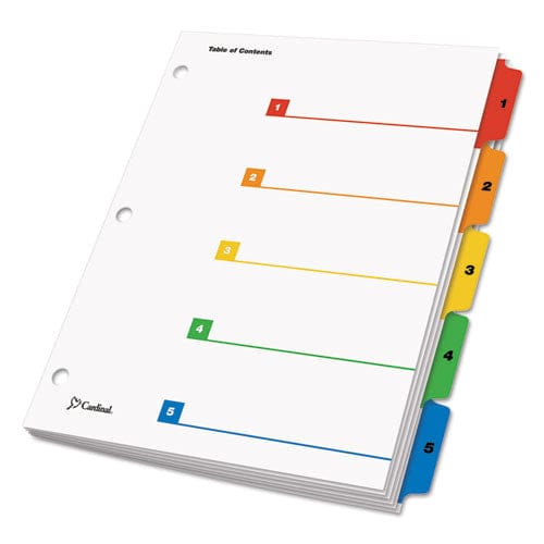 Cardinal Onestep Printable Table Of Contents And Dividers 5-tab 1 To 5 11 X 8.5 White Assorted Tabs 1 Set - Office - Cardinal®