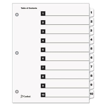 Cardinal Quickstep Onestep Printable Table Of Contents And Dividers 10-tab 1 To 10 11 X 8.5 White White Tabs 24 Sets - Office - Cardinal®