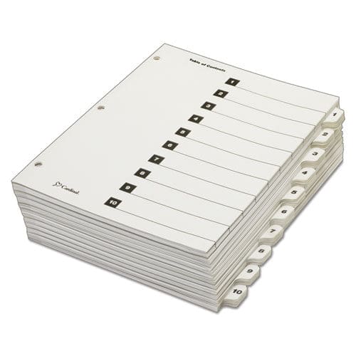 Cardinal Quickstep Onestep Printable Table Of Contents And Dividers 10-tab 1 To 10 11 X 8.5 White White Tabs 24 Sets - Office - Cardinal®