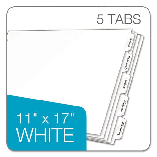 Cardinal Write ’n Erase Tabloid Index Dividers 5-tab 11 X 17 White 1 Set - School Supplies - Cardinal®