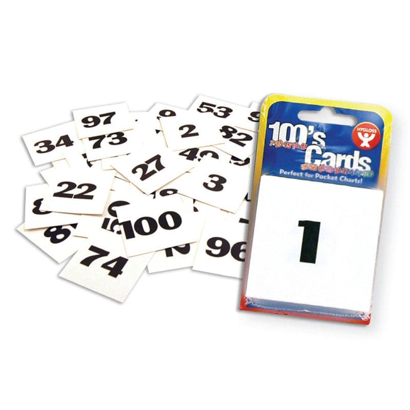 Cards 2 X 2 Numbered 1-100 (Pack of 10) - Flash Cards - Hygloss Products Inc.