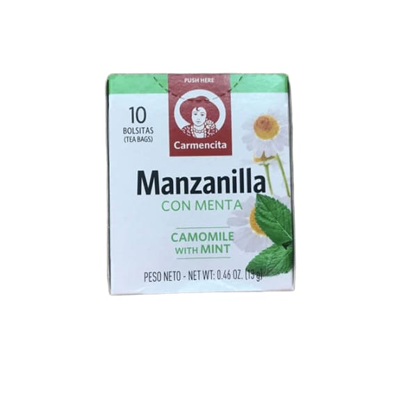 Carmencita Manzanilla Con Menta Camomile with Mint Tea, 10 bags - ShelHealth.Com