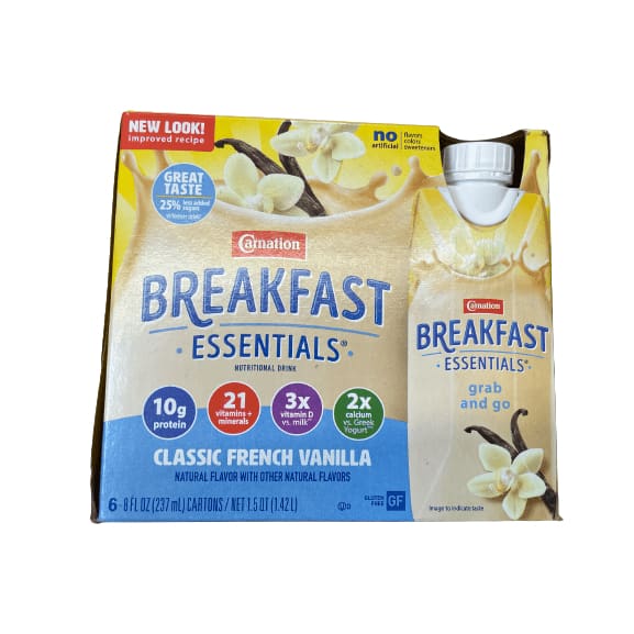 Carnation Breakfast Carnation Breakfast Essentials Ready to Drink Nutritional Breakfast Drink, Multiple Choice Flavor, 6 - 8 FL OZ Cartons