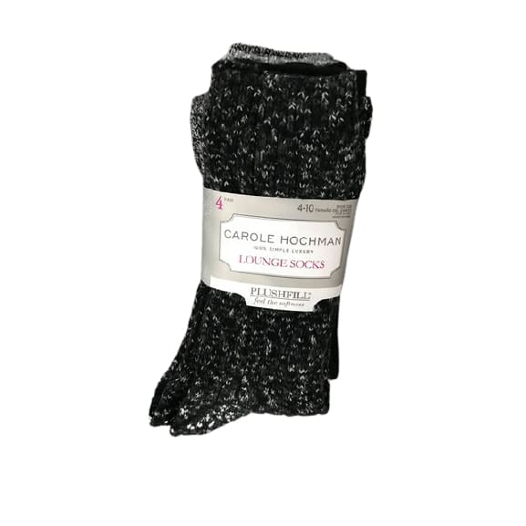 Carole Hochman Lounge Socks, PlushFill, Size 4-10, 4-Pack-ShelHealth.Com