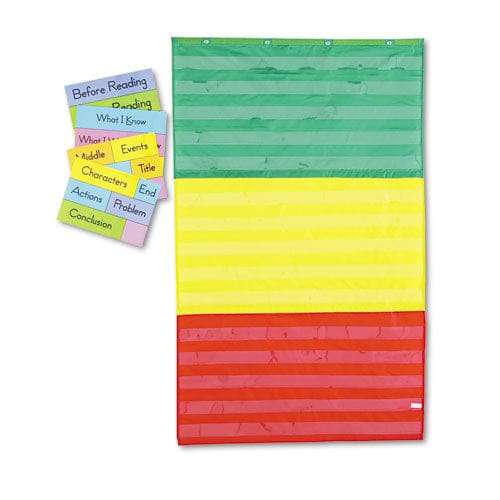 Carson-Dellosa Education Adjustable Tri-section Pocket Chart 15 Pockets Guide 33.75 X 55.5 Red/green/yellow - School Supplies -