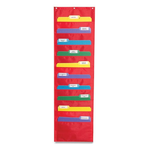 Carson-Dellosa Education Storage Pocket Chart 10 Pockets Hanger Grommets 14 X 47 Red - School Supplies - Carson-Dellosa Education