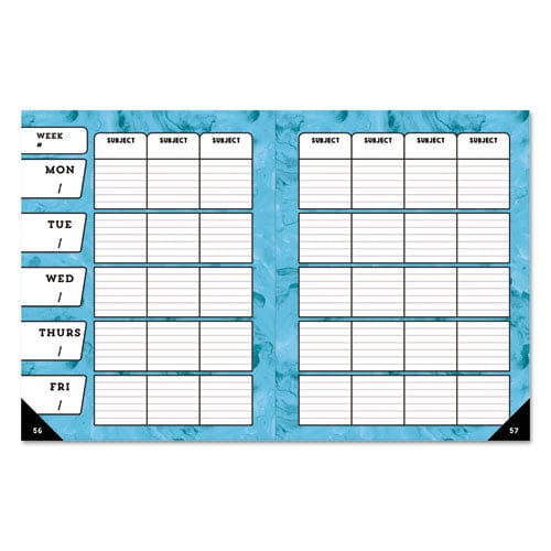 Carson-Dellosa Education Teacher Planner Weekly/monthly Two-page Spread (seven Classes) 10.88 X 8.38 Balloon Theme Black Cover - School