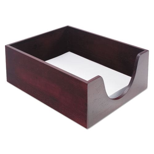 Carver Double-deep Hardwood Stackable Desk Trays 1 Section Letter Size Files 10.13 X 12.63 X 5 Mahogany - School Supplies - Carver™