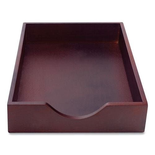 Carver Hardwood Stackable Desk Trays 1 Section Legal Size Files 10.25 X 15.25 X 2.5 Mahogany - School Supplies - Carver™