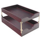 Carver Hardwood Stackable Desk Trays 1 Section Letter Size Files 10.25 X 12.5 X 2.5 Mahogany - School Supplies - Carver™