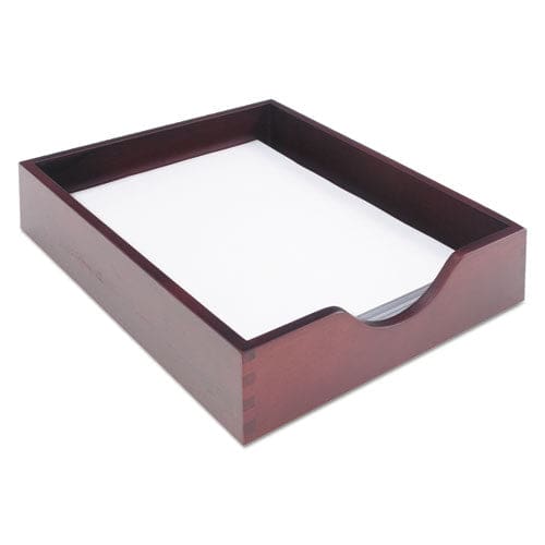 Carver Hardwood Stackable Desk Trays 1 Section Letter Size Files 10.25 X 12.5 X 2.5 Mahogany - School Supplies - Carver™