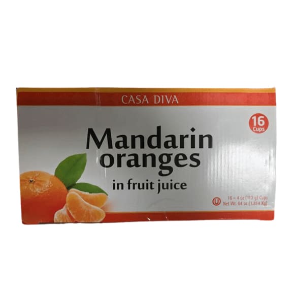 Casa Diva Mandarin oranges in fruit juice, 16 x 4 oz. - ShelHealth.Com