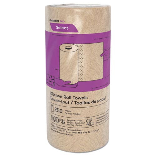 Cascades PRO Select Kitchen Roll Towels 2-ply 11 X 166.6 Ft Natural 250/roll 12/carton - School Supplies - Cascades PRO