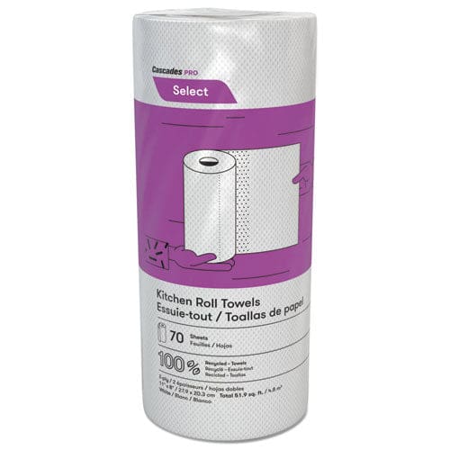 Cascades PRO Select Perforated Kitchen Roll Towels 2-ply 8 X 11 White 70/roll 30 Rolls/carton - School Supplies - Cascades PRO