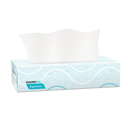 Cascades PRO Signature Facial Tissue 2-ply White Flat Box 100 Sheets/box 30 Boxes/carton - Janitorial & Sanitation - Cascades PRO