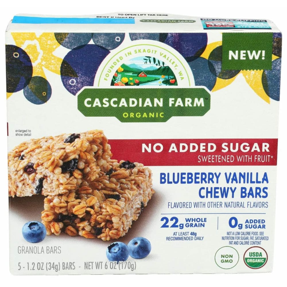 CASCADIAN FARM Cascadian Farm Bars Granola Blueberry Vanilla, 6 Oz